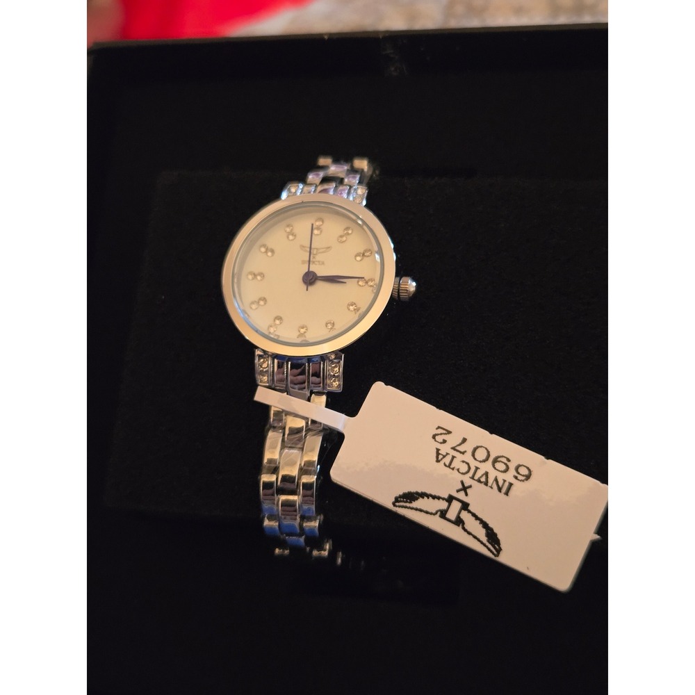Invicta Women 29072 Specialty Quartz Silver Tone Crystal White Dial Watch NEW